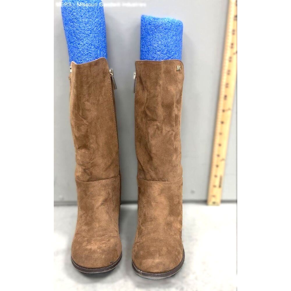 Michael Kors Girls Emma Bromley Caramel Suede Stretch Riding Boots Youth Size 4